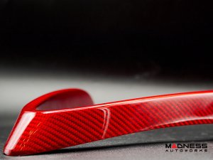 Alfa Romeo Stelvio Front V Shield Grill Frame + Emblem Frame Kit - Carbon Fiber - QV Model - Red Candy